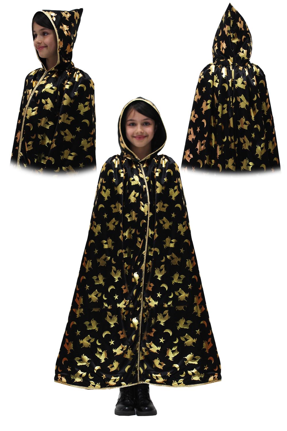 MANTELLO CAPPUCCIO LAMINATO STREGA ORO BAMBINO